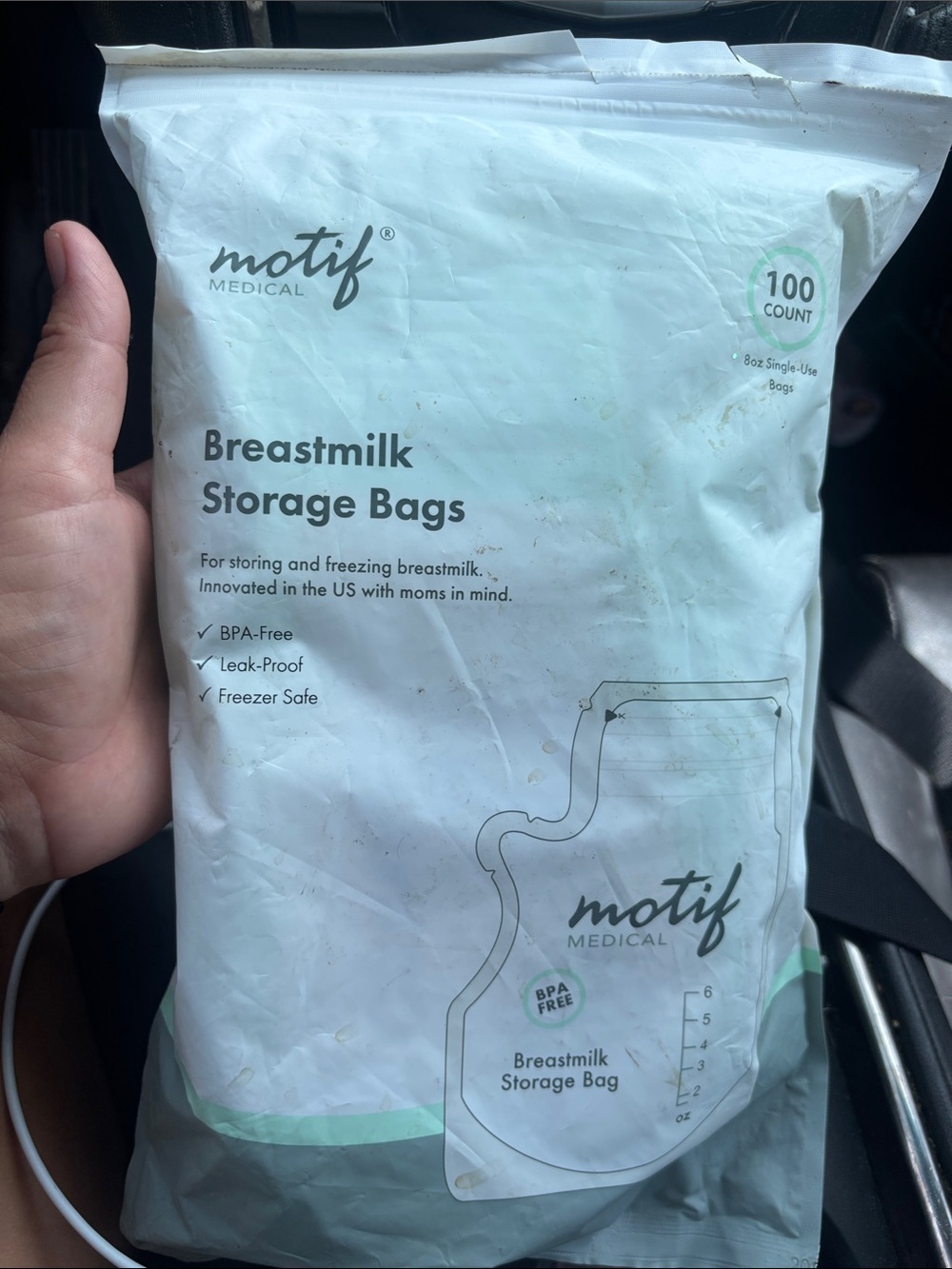 Motif Medical White Breastmilk Storage Bags - 100 Count